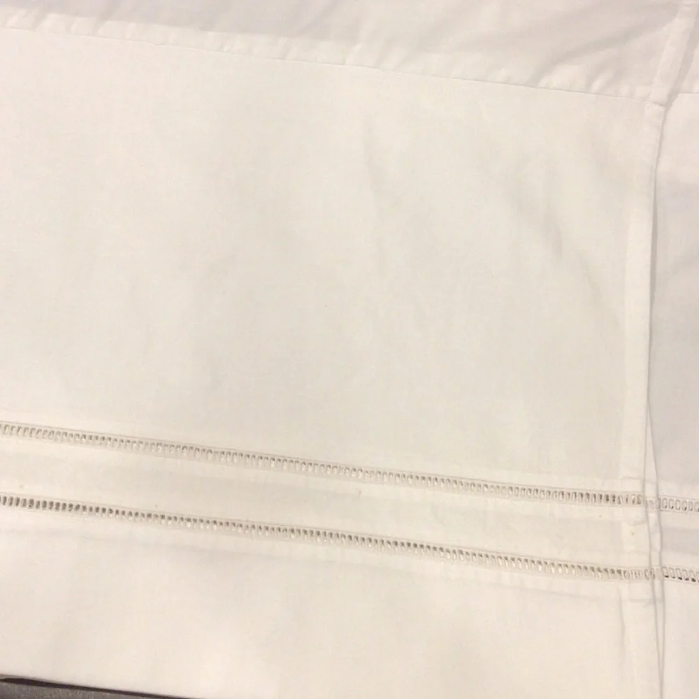 White Twin Bed Skirt with Stitch Detail